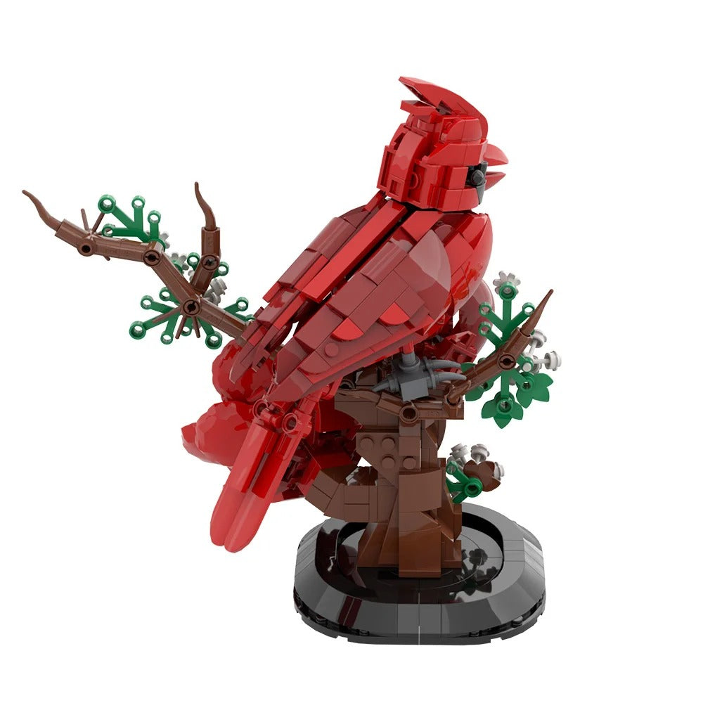 Buildable Northern Cardinal Bird Model Kit (529 pcs)