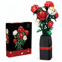 Buildable Red Rose Bouquet Model Kit (818 pcs)