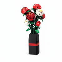 Buildable Red Rose Bouquet Model Kit (818 pcs)