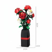 Buildable Red Rose Bouquet Model Kit (818 pcs)