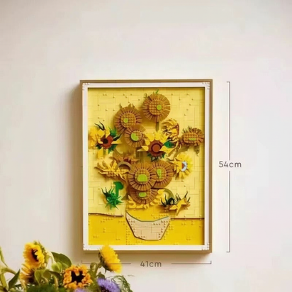 Buildable Van Gogh Sunflowers 3D Wall Art (2615 pcs)