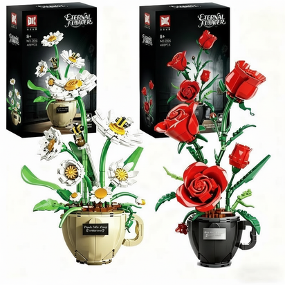 Buildable Rose Pot Plant Model (450 pcs)
