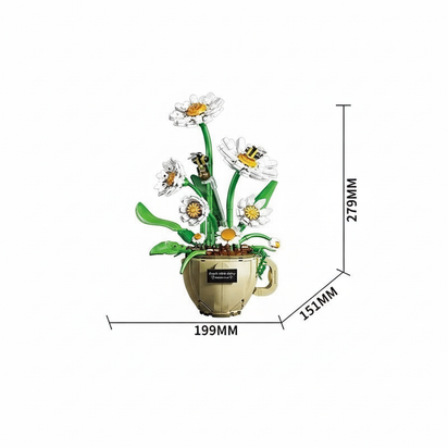 Buildable Daisy Pot Plant Model (496 pcs)