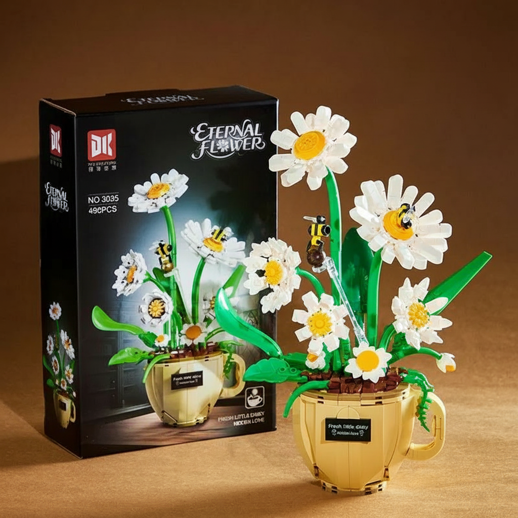 Buildable Daisy Pot Plant Model (496 pcs)