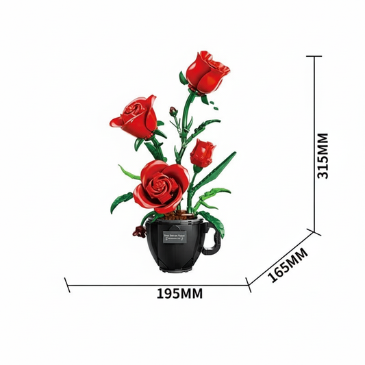 Buildable Rose Pot Plant Model (450 pcs)
