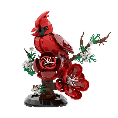 Buildable Northern Cardinal Bird Model Kit (529 pcs)