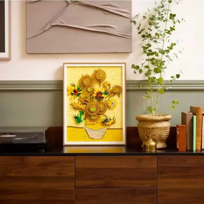 Buildable Van Gogh Sunflowers 3D Wall Art (2615 pcs)