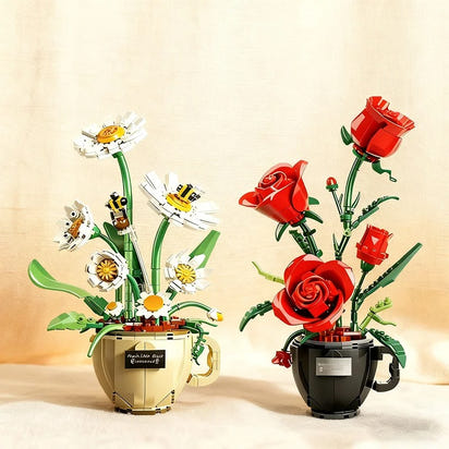 Buildable Rose Pot Plant Model (450 pcs)