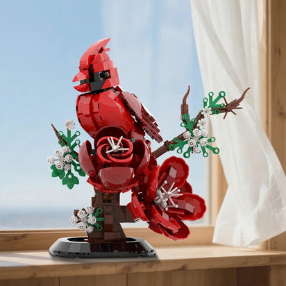 Buildable Northern Cardinal Bird Model Kit (529 pcs)
