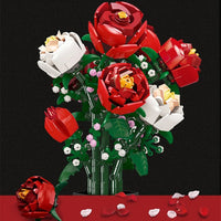 Buildable Red Rose Bouquet Model Kit (818 pcs)