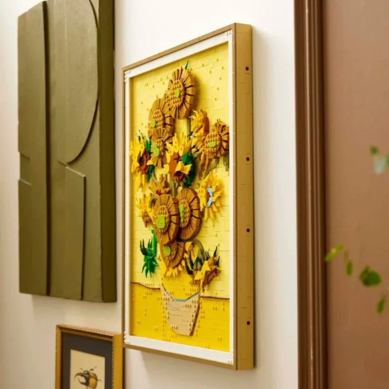 Buildable Van Gogh Sunflowers 3D Wall Art (2615 pcs)