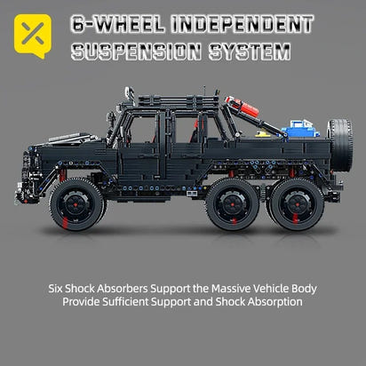 1:8  Scale Buildable Mercedes AMG G63 6x6 Off-Road Pickup Model Kit (3224 pcs)