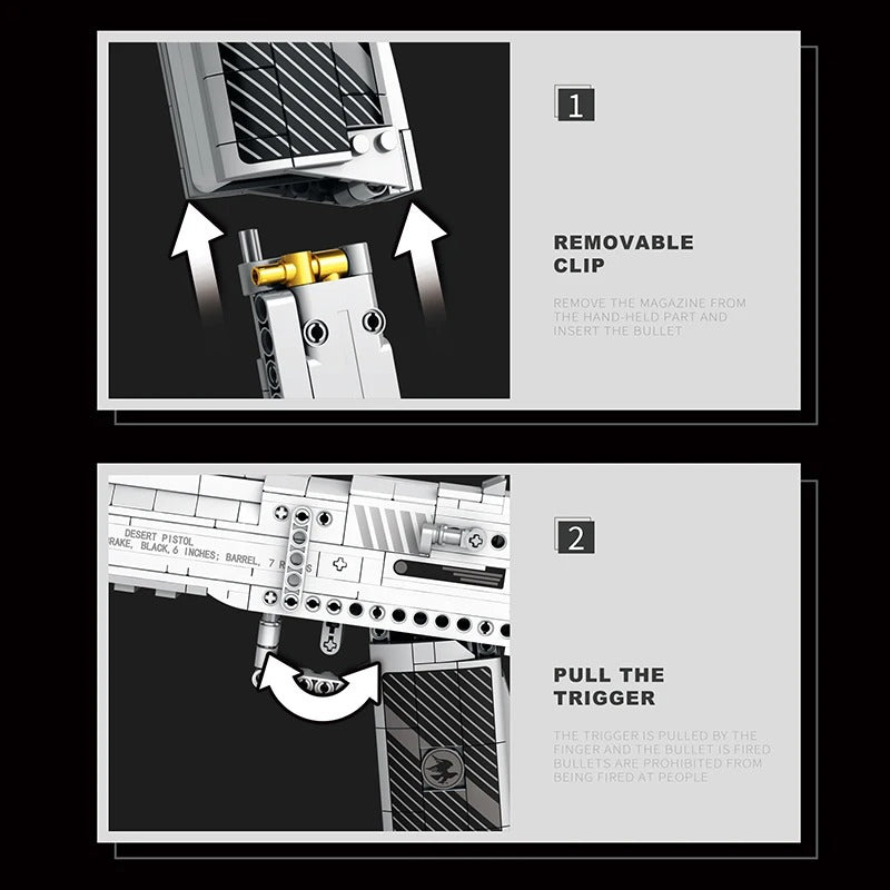 Buildable Desert Eagle Display Model Kit (408 pcs)