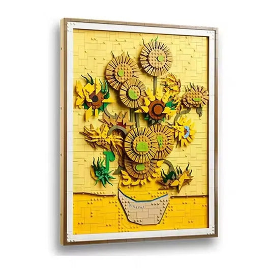 Buildable Van Gogh Sunflowers 3D Wall Art (2615 pcs)