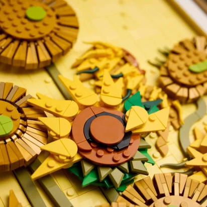 Buildable Van Gogh Sunflowers 3D Wall Art (2615 pcs)