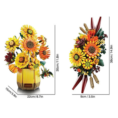 Buildable Sunflower Dual-Design Model Kit (1328 pcs)