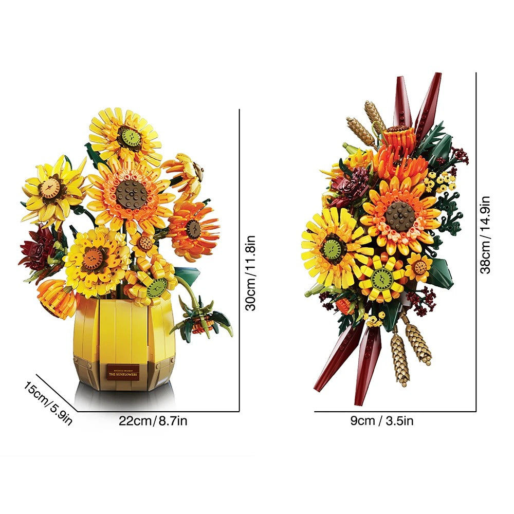 Buildable Sunflower Dual-Design Model Kit (1328 pcs)